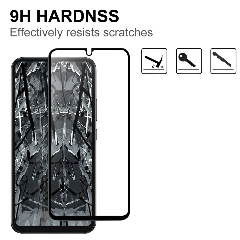 Sensitive Touch Screen Protector for Samsung Galaxy A34 5G , HD Clear Black Edge Full Glue Tempered Glass Film