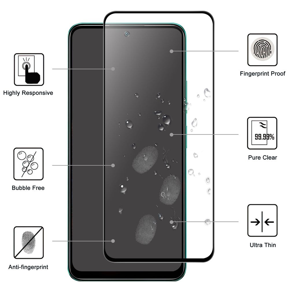 HD Anti-scratch Screen Protector for Xiaomi Poco X5 5G / Redmi Note 12 5G (China) / (India) / (Global) , Full Glue Tempered Glass Film