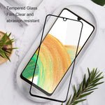 AMORUS Til Samsung Galaxy A34 5G HD Klar Hærdet Glas Silke Print Fuld Lim Fuld Skærmbeskytter