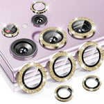 ENKAY HAT PRINCE 1-set för Samsung Galaxy S23 Ultra Kameralinsskydd Aluminiumlegering + Härdat Glas Strass Bakre Linsfilm