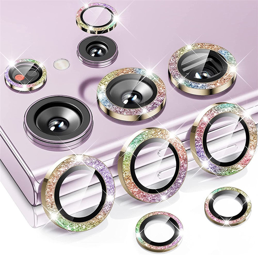 ENKAY HAT PRINCE 1 Set for Samsung Galaxy S23 Ultra Camera Lens Protector Aluminium Alloy+Tempered Glass Rhinestone Rear Lens Film