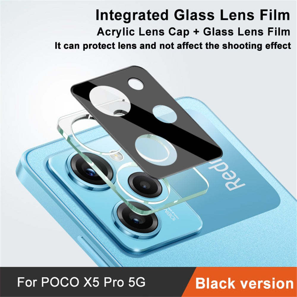 IMAK För Xiaomi Redmi Note 12 Pro Speed 5G / Poco X5 Pro 5G Härdat Glas Linsskydd + Akryl Linsskydd Bakre Linsfilm (Svart Version)