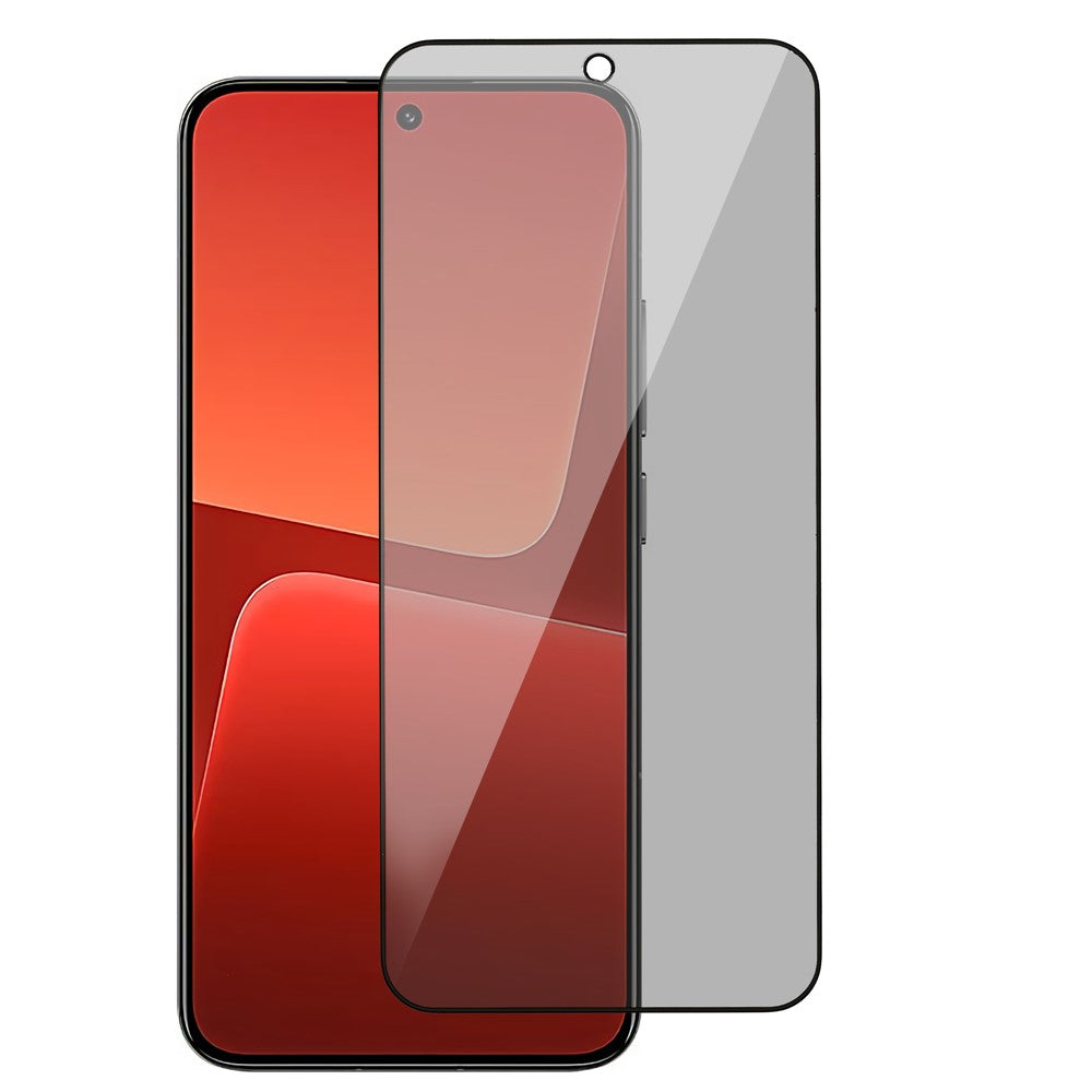Xiaomi 13 5G 180 graders anti-peep härdat glas svart kant sekretessskydd helskärmsskydd, heltäckande lim