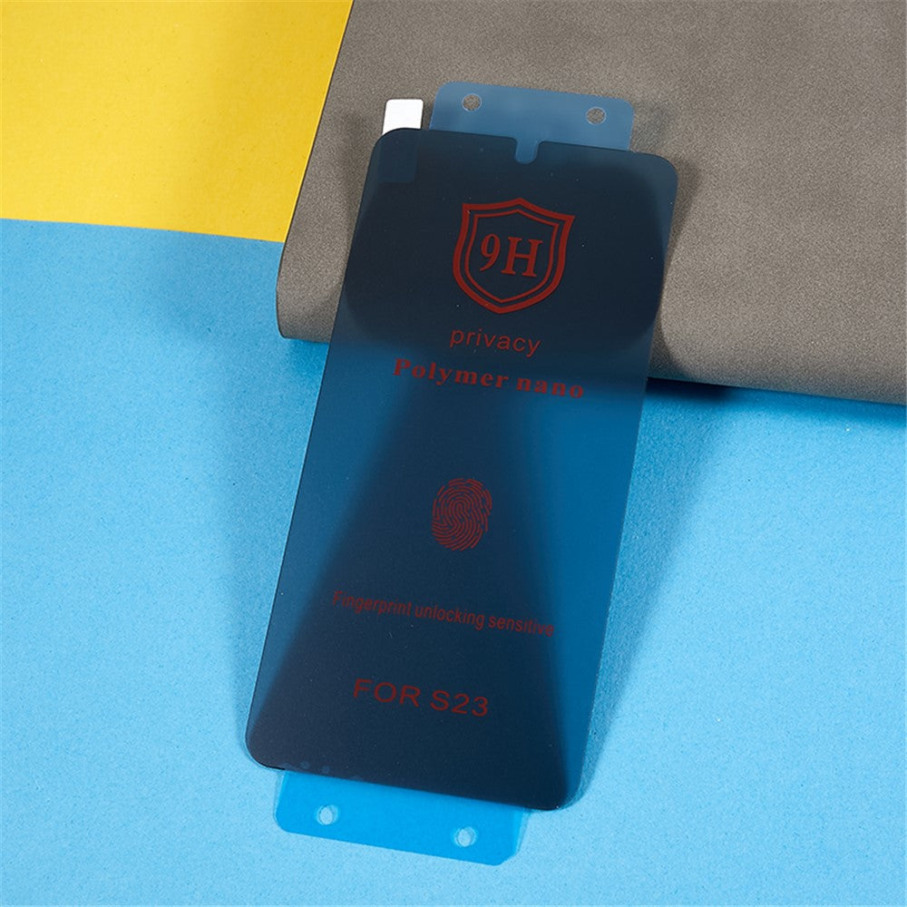 For Samsung Galaxy S22 5G / S23 Anti-spy Screen Protector Silicon Carbide Full Cover Anti-explosion Film (Support Fingerprint Unlock)