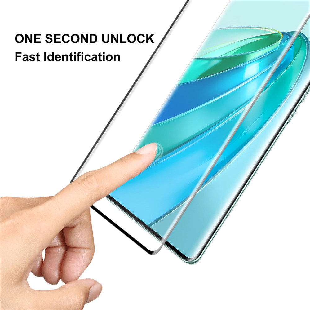 ENKAY HAT PRINCE for Honor X9a 5G / Magic5 Lite 5G Screen Protector 0.26mm 3D Curved Hot Bending Tempered Glass Film Support Fingerprint Unlock