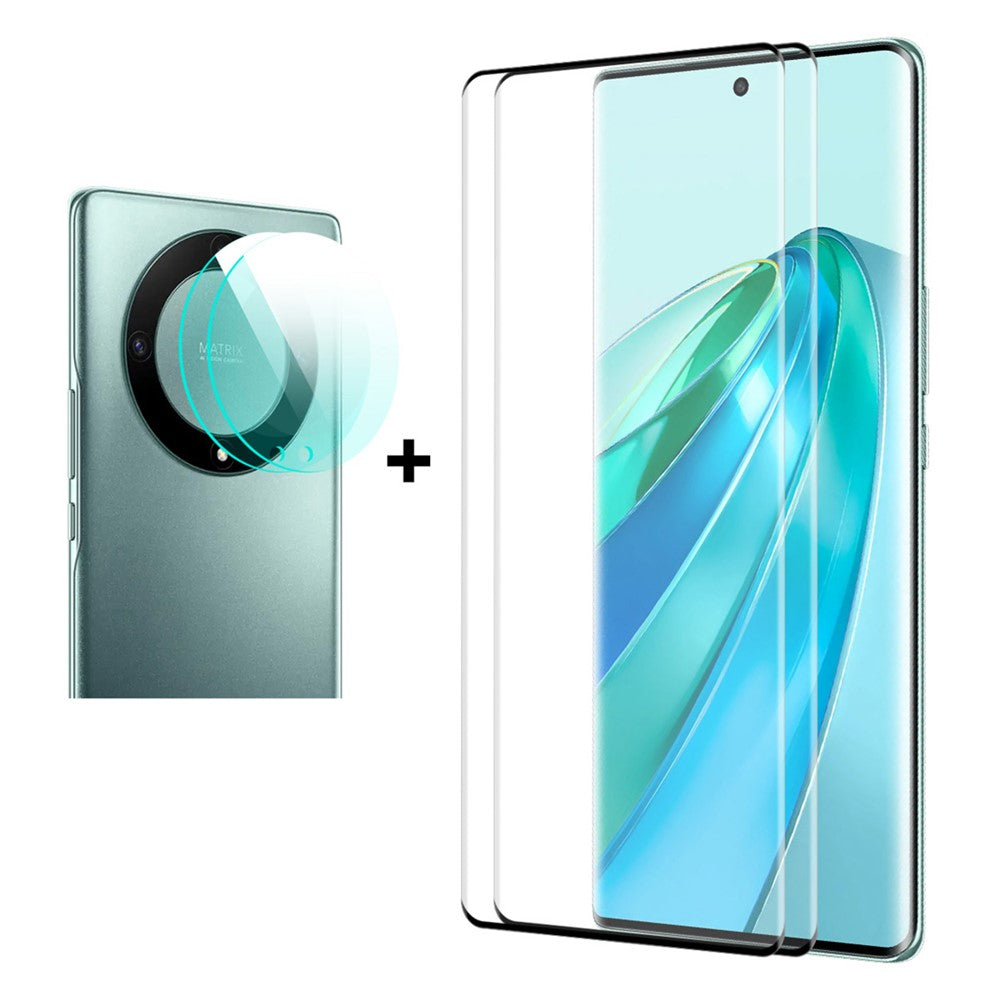 ENKAY HAT PRINCE 2 stk. til Honor X9a 5G / Magic5 Lite 5G Side Lim Hærdet Glas Telefon Skærmfilm Understøtter Fingeraftryksoplåsning