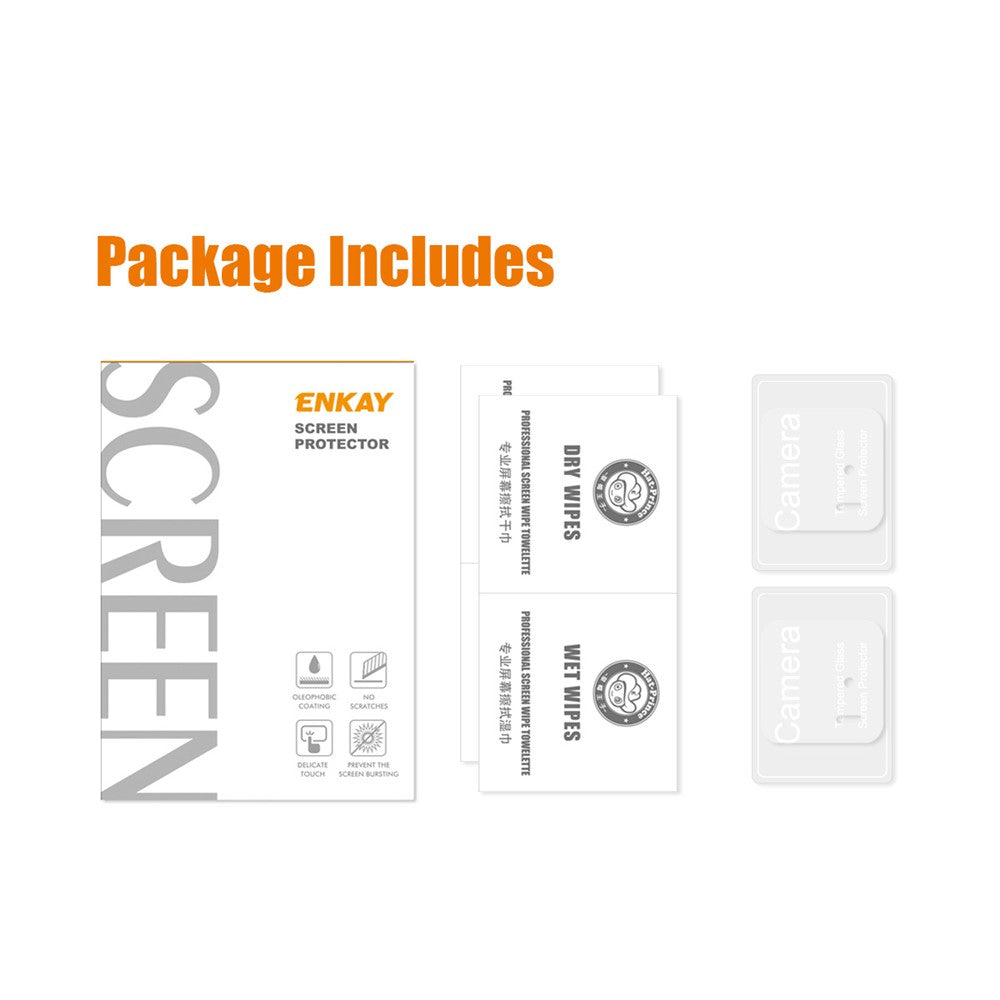 ENKAY HAT PRINCE 2 st/set för Xiaomi 13 5G 0,2 mm bakre linsfilm 9H hög aluminium-kiselglasskydd
