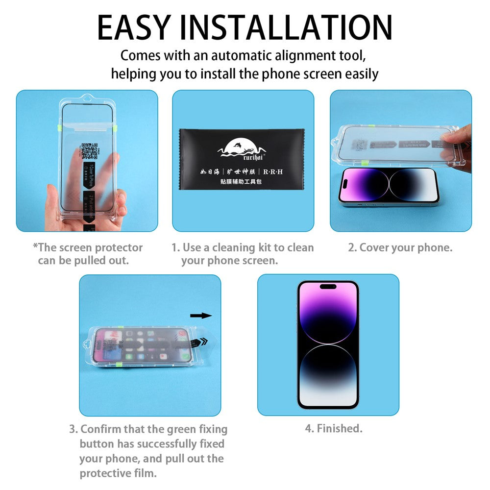 RURIHAI For iPhone 12 / 12 Pro Anti-spy Phone Screen Protector HD Clear Anti-static High Aluminum-silicon Glass Film
