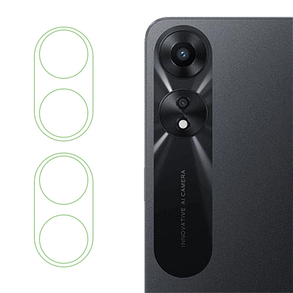 2Pcs  /  Set For Oppo A78 5G / A58 5G Phone Camera Lens Protector 3D Arc Edge Tempered Glass Lens Film