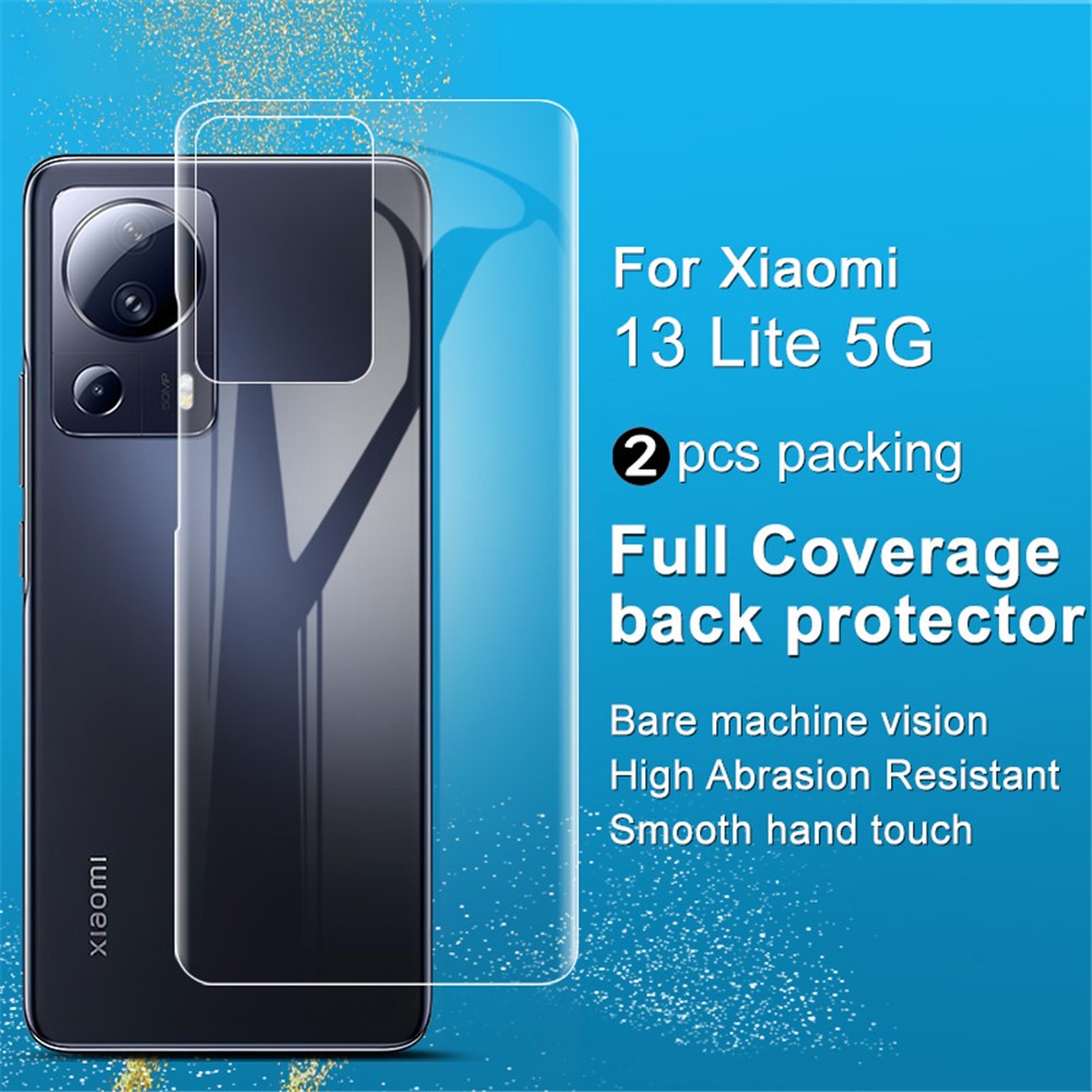 IMAK 2 st/set för Xiaomi 13 Lite / Civi 2 5G Hydrogelfilm III Bakskydd Mjuk TPU Transparent Bakfilm