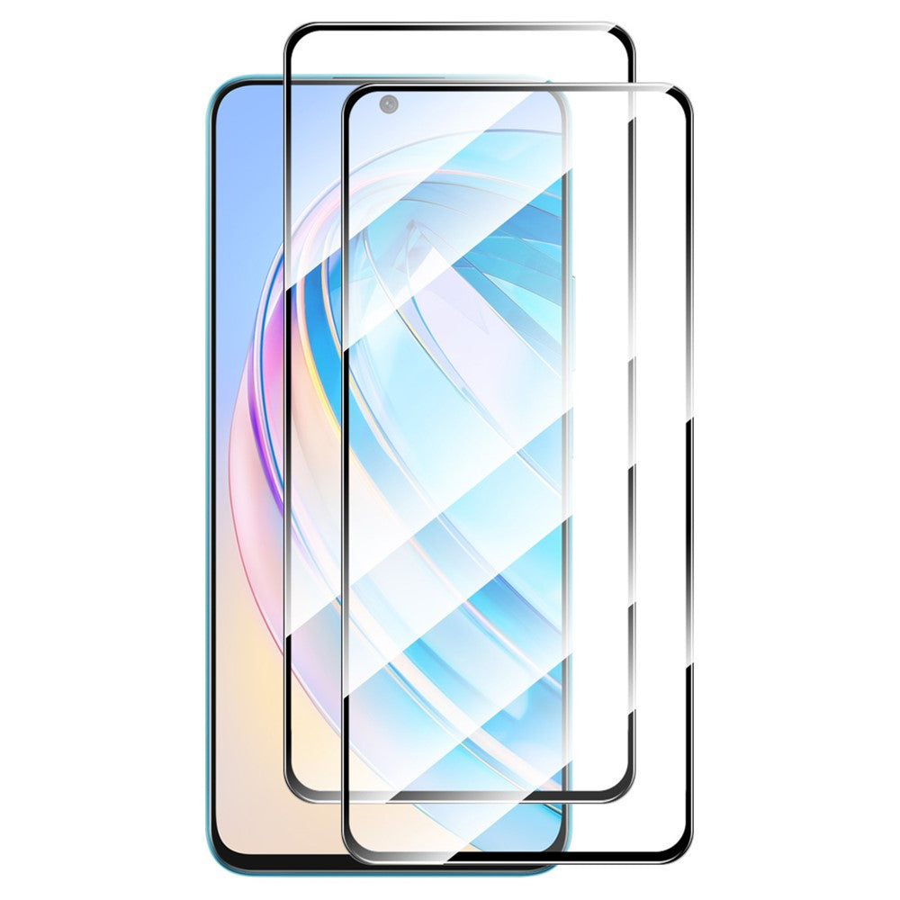 ENKAY HAT PRINCE, 2 stk. fuldskærmsbeskyttere til Honor X8a 4G, 0,26 mm, 9H, 2,5D, høj aluminiums-siliciumglas med silketryk