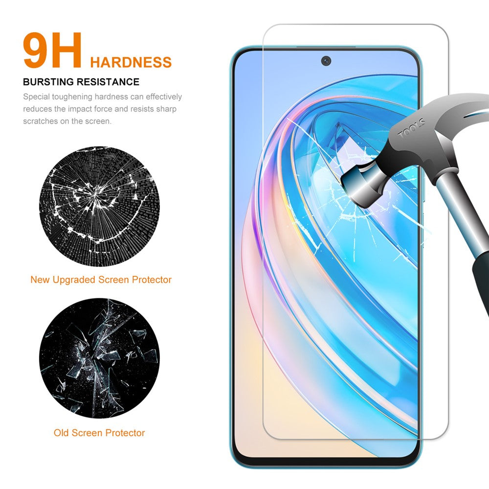 ENKAY HAT PRINCE for Honor X8a 4G Anti-explosion Screen Protector 0.26mm 9H 2.5D High Aluminum-silicon Glass Phone Screen Film