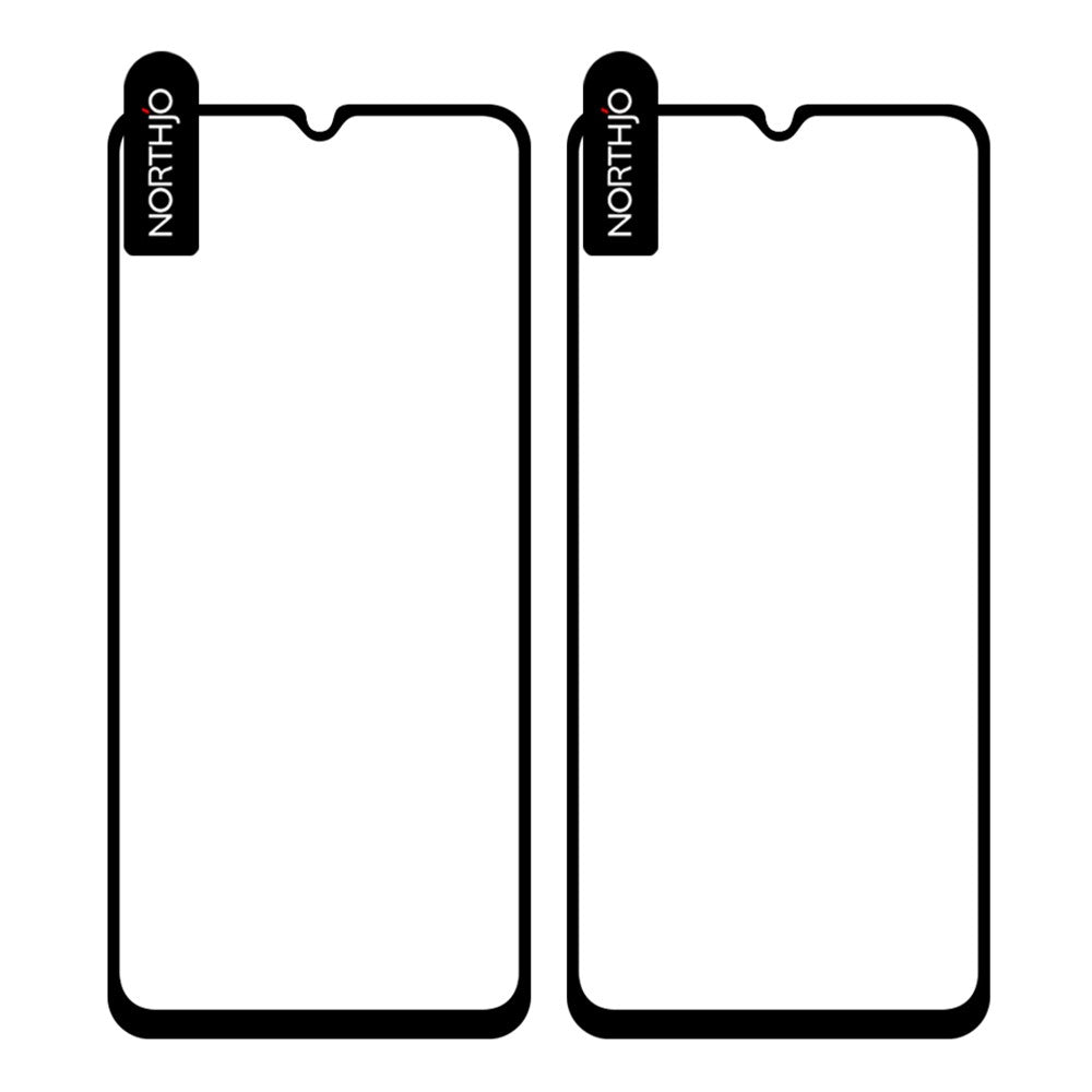 NORTHJO 2Pcs A+ Phone Screen Protector for Samsung Galaxy A34 5G , 0.3mm 2.5D High Aluminum-silicon Glass Silk Printing Film