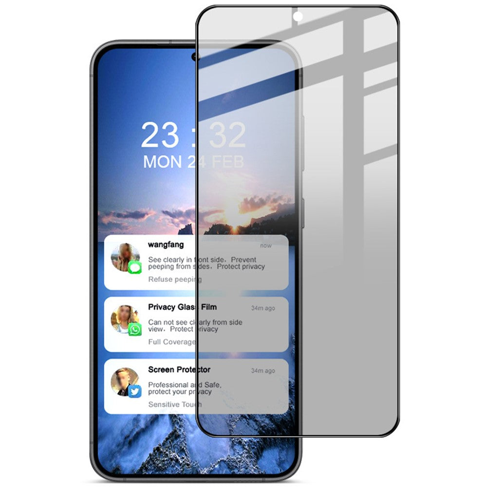 IMAK För Samsung Galaxy S23 / S22 5G Härdat Glas Skärmfilm Anti-Spion mobil Skärmskydd (Fingeravtrycksupplåsningsversion)