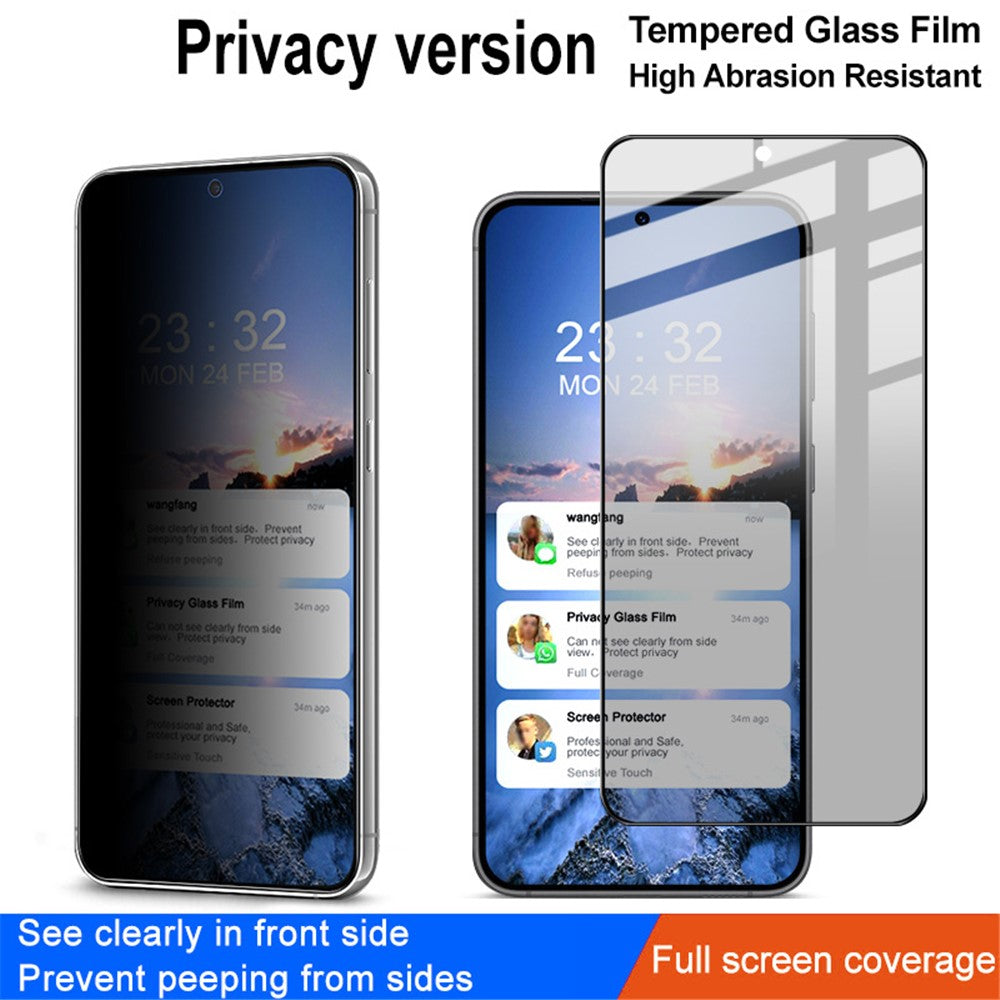IMAK För Samsung Galaxy S23+ / S22+ 5G Anti-spionage Härdat Glas Skärmskydd Helklistrad mobilskärmfilm (Fingeravtrycksupplåsningsversion)