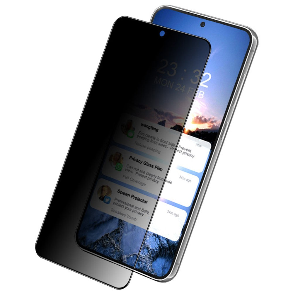 IMAK För Samsung Galaxy S23+ / S22+ 5G Anti-spionage Härdat Glas Skärmskydd Helklistrad mobilskärmfilm (Fingeravtrycksupplåsningsversion)