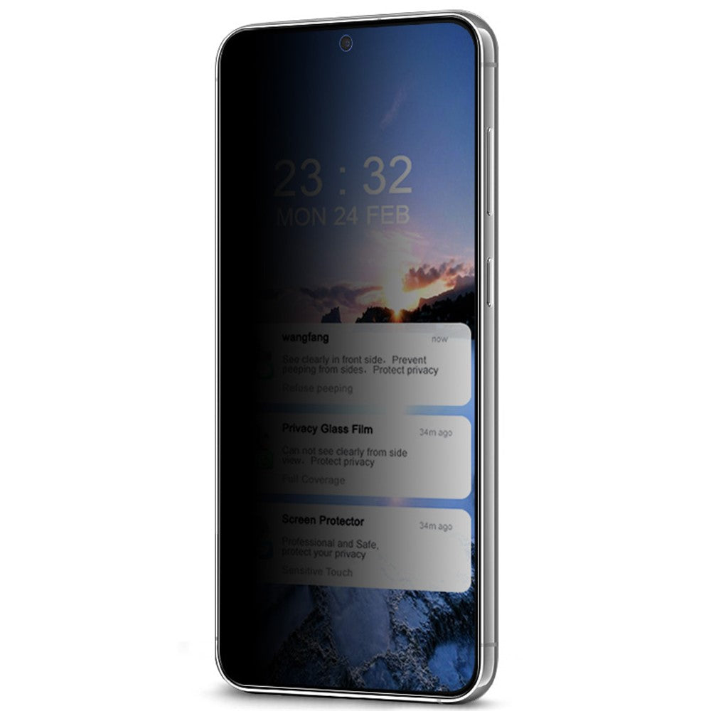 IMAK För Samsung Galaxy S23+ / S22+ 5G Anti-spionage Härdat Glas Skärmskydd Helklistrad mobilskärmfilm (Fingeravtrycksupplåsningsversion)