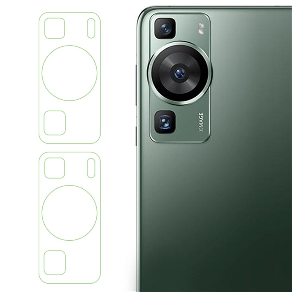 2 st/set för Huawei P60/P60 Pro härdat glas kameralinsfilm HD klar 3D bågkant mobillinsskydd