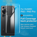 IMAK 2 st/set för Huawei P60/P60 Pro hydrogelfilm III TPU bakfilm HD genomskinligt bakskydd för mobil