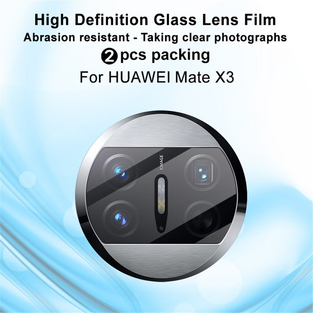 IMAK 2Pcs / Set For Huawei Mate X3 5G Transparent Rear Camera Lens Protector Tempered Glass Film