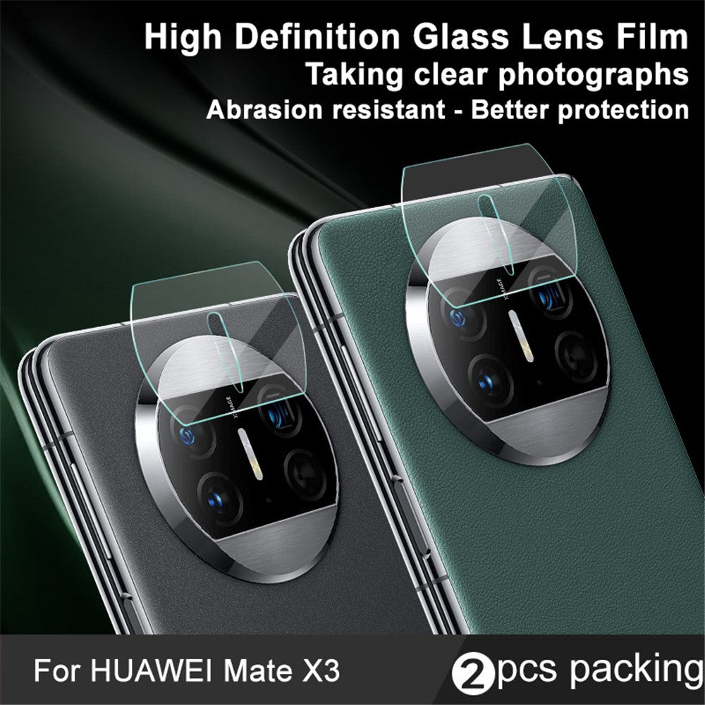 IMAK 2Pcs / Set For Huawei Mate X3 5G Transparent Rear Camera Lens Protector Tempered Glass Film