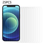 25Pcs For iPhone 12 Pro Max 6.7 inch Arc Edge HD Tempered Glass Screen Protector Clear An (No Package, with Wipes Set, Dust-absorber, Guide Sticker)