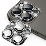 ENKAY HAT PRINCE For iPhone 12 Pro Camera Lens Film Aluminum Alloy+Tempered Glass Rhinestone Decor Lens Protector