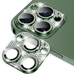 ENKAY HAT PRINCE For iPhone 12 Pro Camera Lens Film Aluminum Alloy+Tempered Glass Rhinestone Decor Lens Protector