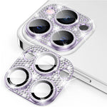 ENKAY HAT PRINCE For iPhone 12 Pro Camera Lens Film Aluminum Alloy+Tempered Glass Rhinestone Decor Lens Protector