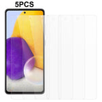 5 st för Samsung Galaxy A72 5G / 4G härdat glas skärmskydd 0.3mm 2.5D mobilskärmfilm
