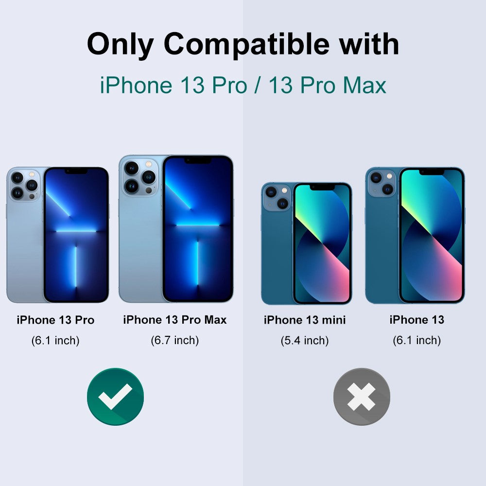 NORTHJO 1 Set For iPhone 13 Pro Max / 13 Pro Camera Lens Protector Tempered Glass Lens Film with CD Vein Metal Ring