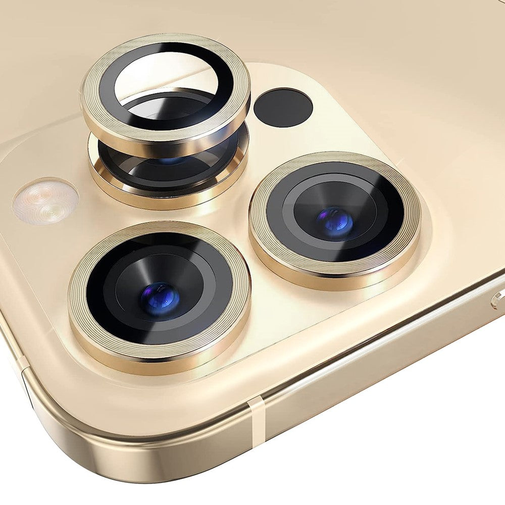 NORTHJO 1 Set For iPhone 13 Pro Max / 13 Pro Camera Lens Protector Tempered Glass Lens Film with CD Vein Metal Ring