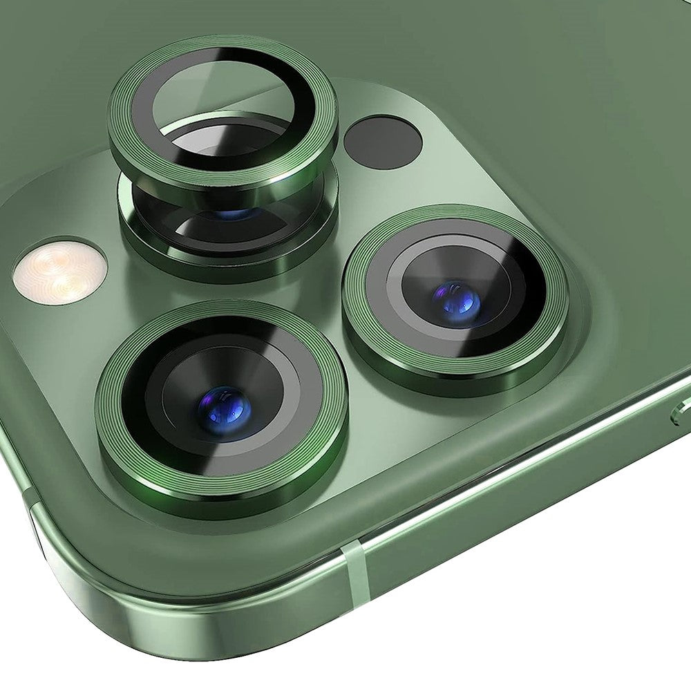 NORTHJO 1 Set For iPhone 13 Pro Max / 13 Pro Camera Lens Protector Tempered Glass Lens Film with CD Vein Metal Ring