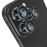 NORTHJO 1 sæt til iPhone 14 Pro Max / 14 Pro kameraglasbeskytter i hærdet glas + CD-åre metalring baglinsefilm