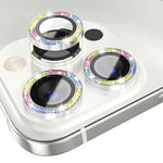 NORTHJO 1 Set For iPhone 13 Pro / 13 Pro Max Camera Lens Protector Glitter Metal Individual Ring Tempered Glass Lens Film
