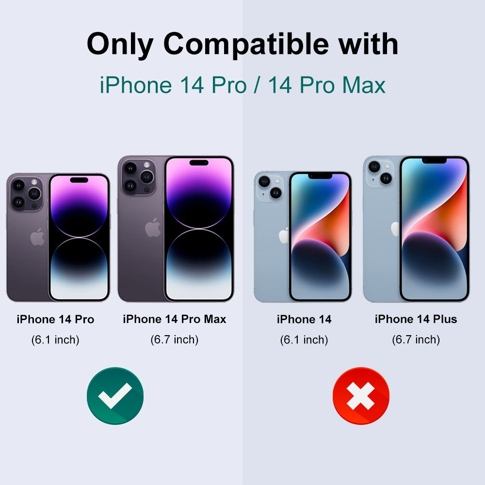 NORTHJO 1 sæt til iPhone 14 Pro / 14 Pro Max kameralinsebeskytter hærdet glas + metal rhinestone kameraringfilm