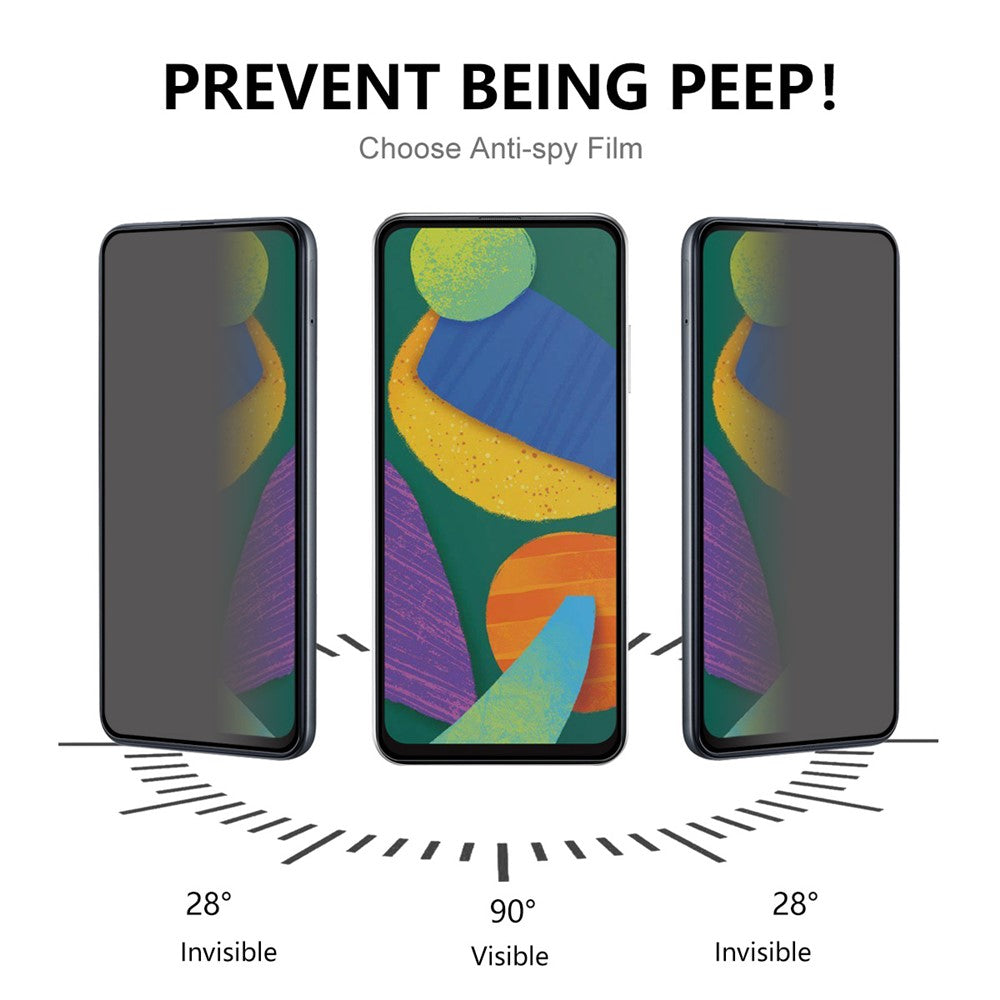Til Samsung Galaxy A34 5G Fuld Dækning Anti-Ridse Skærmbeskytter Anti-Kig Hærdet Glasfilm