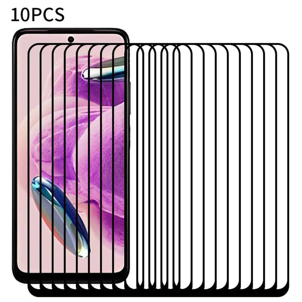 RURIHAI 10 st för Xiaomi Redmi Note 12S 4G heltäckande skärmskydd 0,26 mm hög aluminium-kiselglas sekundärhärdande film