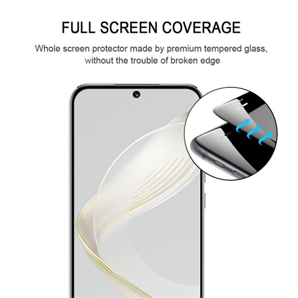 For Huawei nova 11 / nova 12s 4G / nova 12 Lite 4G Silk Printing Phone Screen Protector Full Glue Tempered Glass Full Cover Film