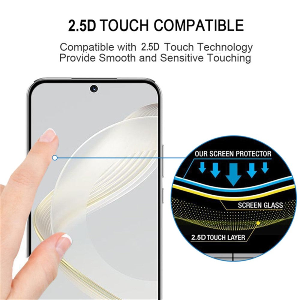For Huawei nova 11 / nova 12s 4G / nova 12 Lite 4G Silk Printing Phone Screen Protector Full Glue Tempered Glass Full Cover Film