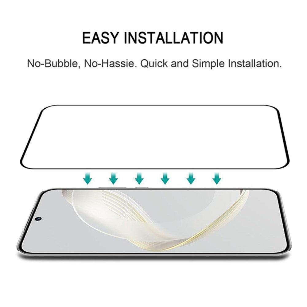 For Huawei nova 11 / nova 12s 4G / nova 12 Lite 4G Silk Printing Phone Screen Protector Full Glue Tempered Glass Full Cover Film