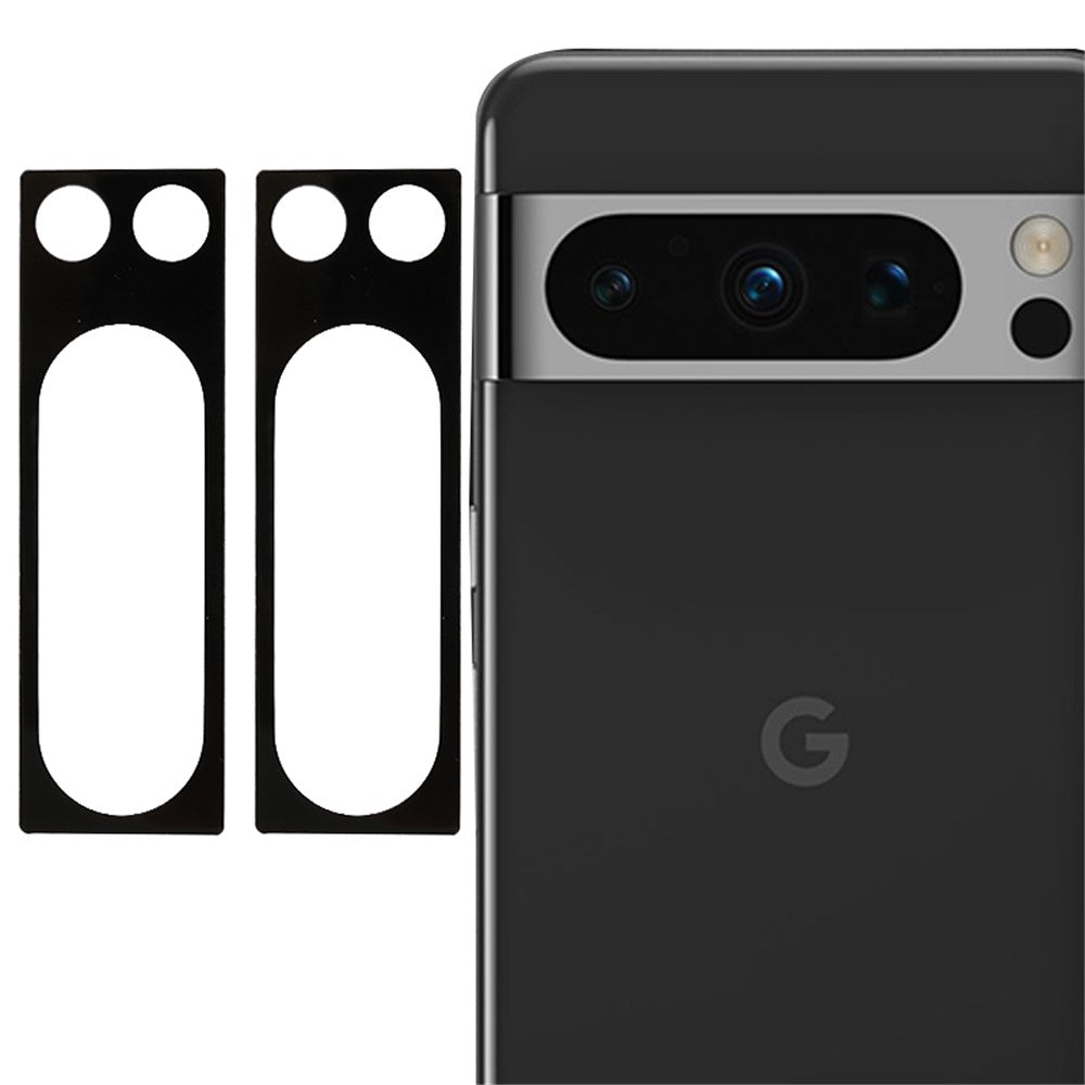 For Google Pixel 8 Pro 2Pcs Silk Printing Camera Lens Protector 2.5D Arc Edge Tempered Glass Lens Film