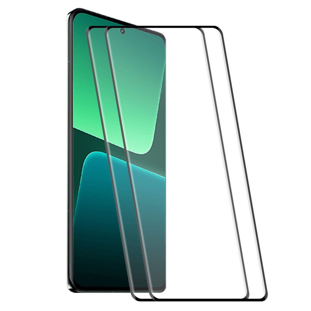 ENKAY HAT PRINCE 2 ST För Xiaomi 13 Pro 5G / 13 Ultra 0,26 mm 9H Härdat Glas Helklistrat 3D Böjt Skärmskydd Stöder Fingeravtryckslåsning