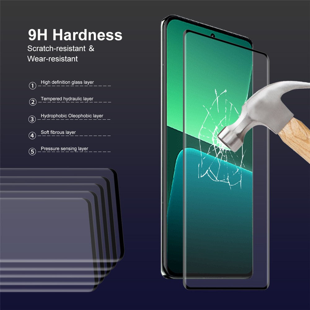 ENKAY HAT PRINCE 2 ST För Xiaomi 13 Pro 5G / 13 Ultra 0,26 mm 9H Härdat Glas Helklistrat 3D Böjt Skärmskydd Stöder Fingeravtryckslåsning