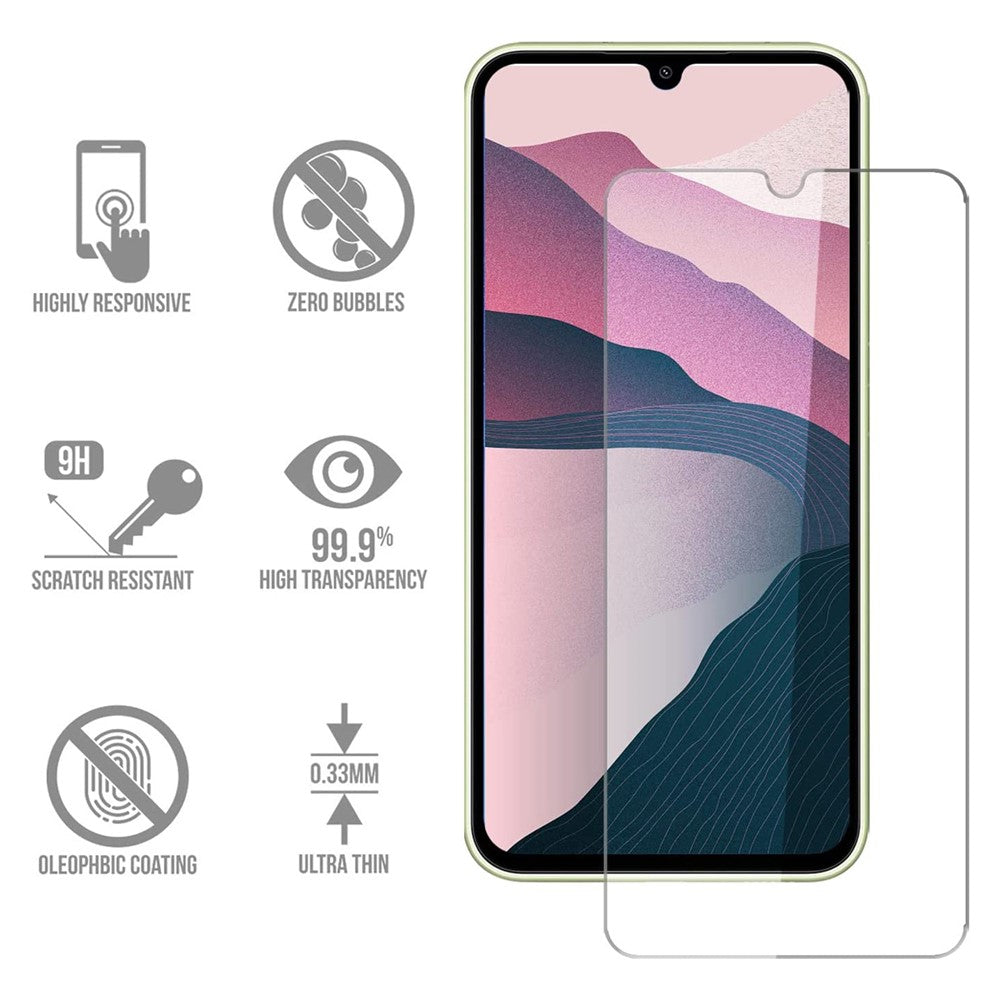 Til Samsung Galaxy A54 5G 2.5D Arc Edge hærdet glasfilm 9H hårdhed HD skærmbeskytter