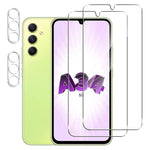 2Pcs For Samsung Galaxy A34 5G Screen Protector Tempered Glass Film with Camera Lens Protectors