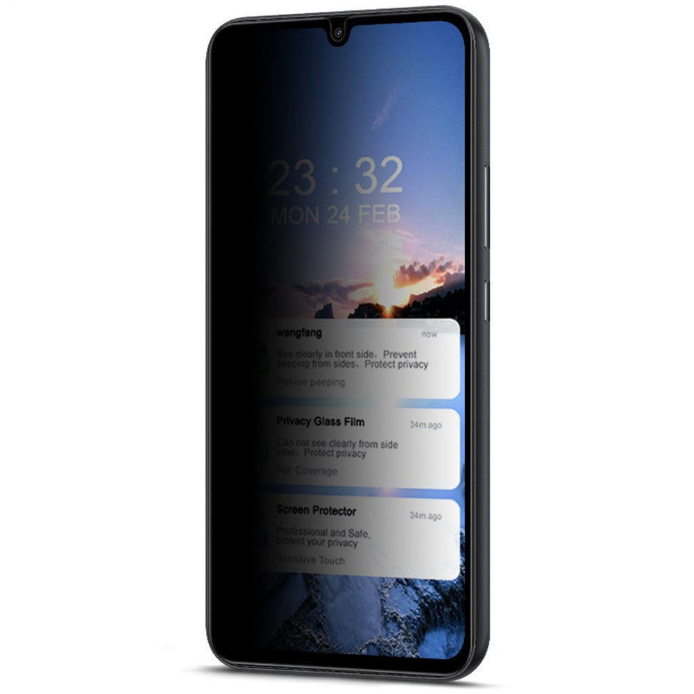 IMAK til Samsung Galaxy A34 5G Anti-spion Hærdet Glasfilm Fuld Dækning Telefon Skærmbeskytter