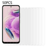 50Pcs For Xiaomi Redmi Note 12S 4G HD Clear Tempered Glass Film Guard Mobile Phone Screen Protector (No Package, with Wipes Set, Dust-absorber, Guide Sticker)
