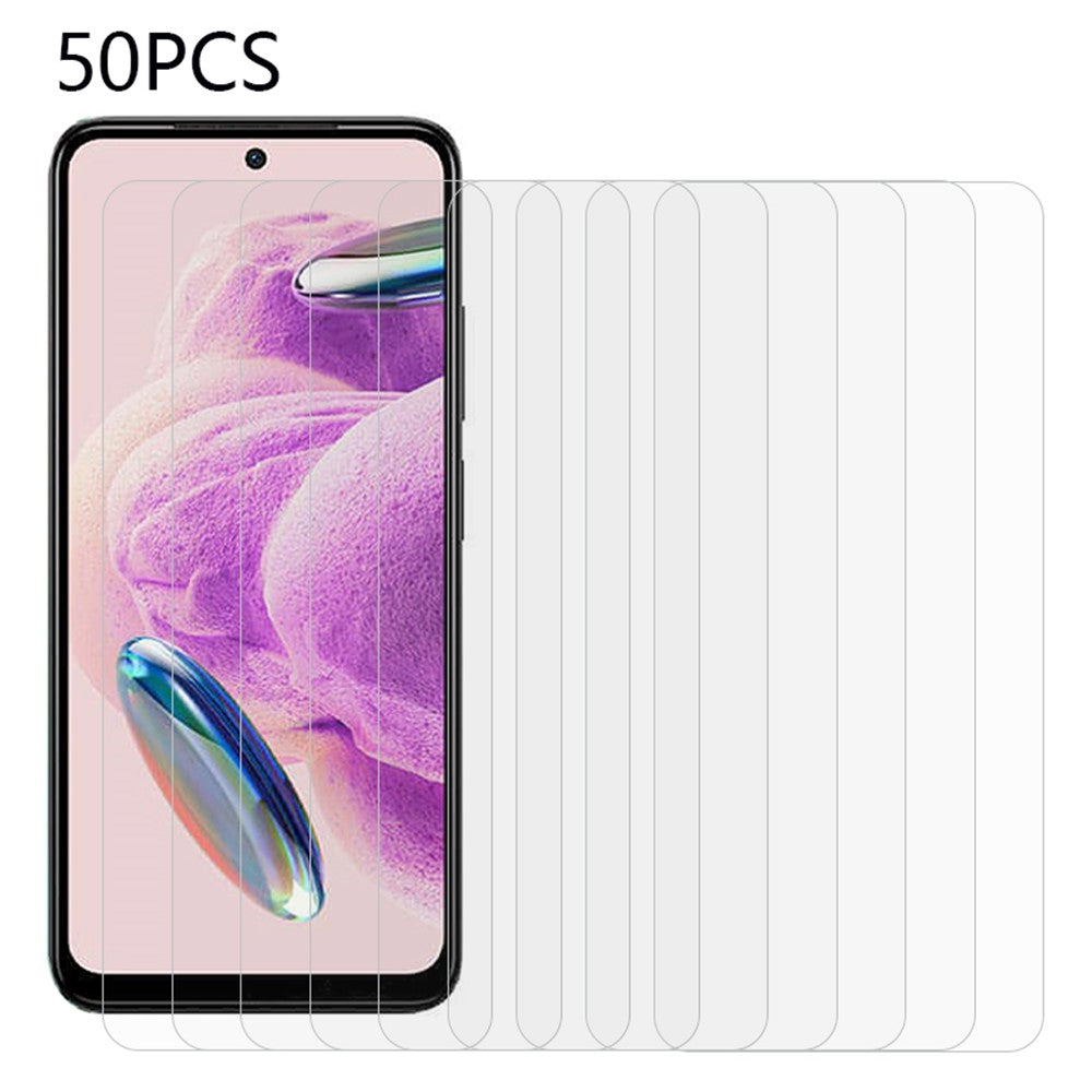 50Pcs For Xiaomi Redmi Note 12S 4G HD Clear Tempered Glass Film Guard Mobile Phone Screen Protector (No Package, with Wipes Set, Dust-absorber, Guide Sticker)
