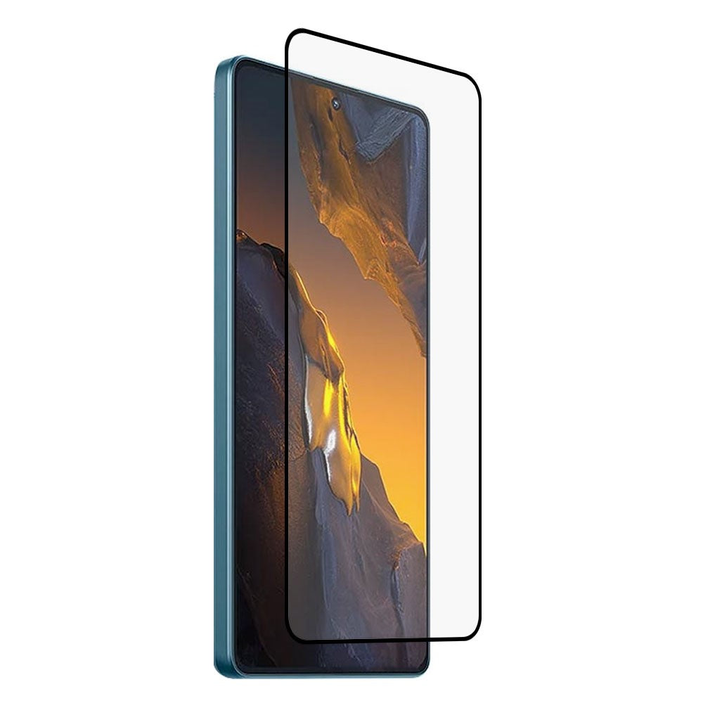 For Xiaomi Poco F5 5G / Redmi Note 12 Turbo Tempered Glass Screen Protector Black Edge Silk Printing Full Glue Film